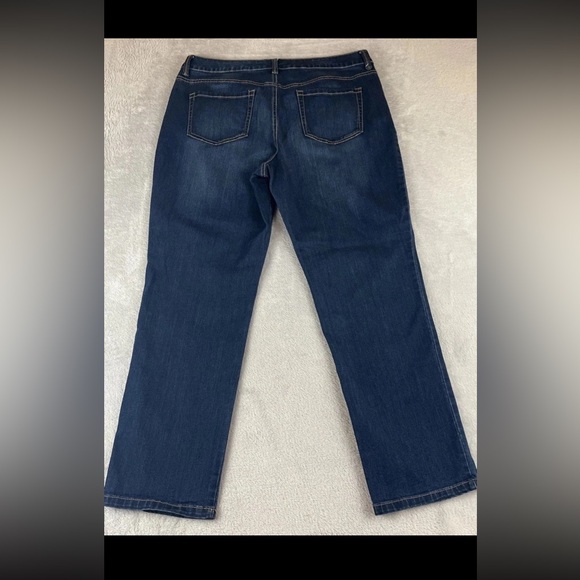 Gloria Vanderbilt Amanda 2.0 womens blue denim dark wash slim leg jeans size 16 - Picture 10 of 10